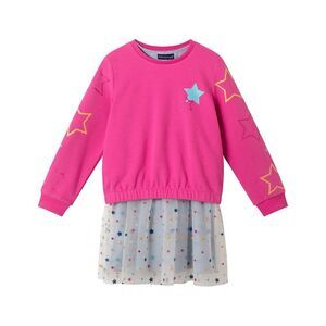 Andy & Evan Girls  Crewneck Sweatshirt Dress Set, Pink